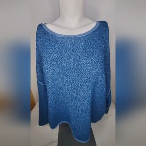 Free People -size S- Pullover"See Me"In Blue Knit Textured Fabric Material